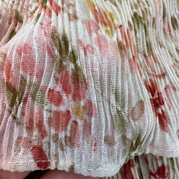 Coldwater Creek Vintage Pink Floral Maxi Skirt PXL Fairy Romantic Ruffle Cottage - Picture 12 of 12